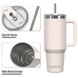 20oz–40oz Insulated Stainless Steel Tumbler with Handle & Straw