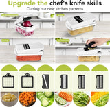 15-in-1 Multifunction Vegetable Chopper with Container & 6 Blades