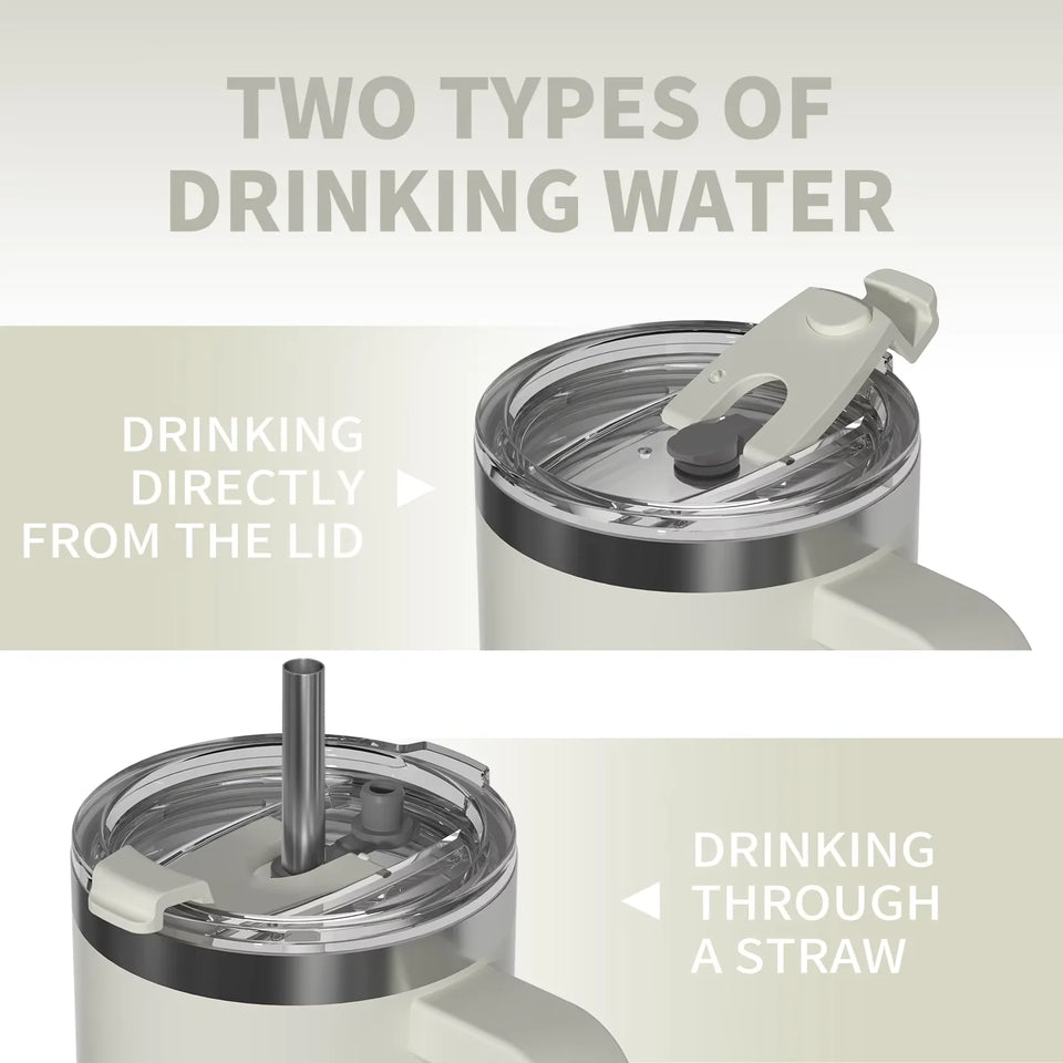 Premium stainless steel coffee tumbler with leak-resistant lid